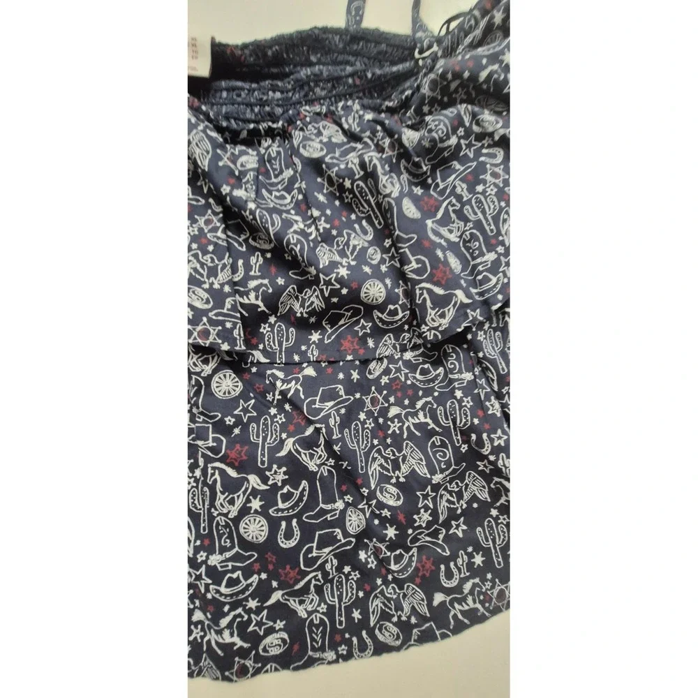 Ariat women's XL Howdy Print top 2 tier ruffle western cowgirl boho‎ Cami tank